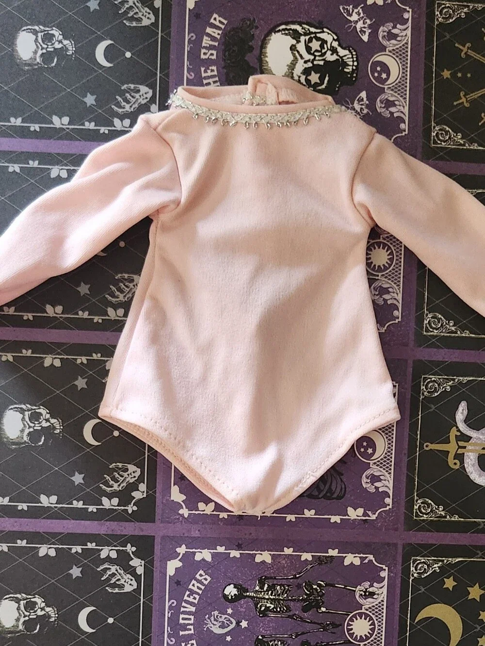 Baby Doll Fashion 017 VINTAGE PINK Bodysuit w/Silver Trim fits 18 Inch Dolls